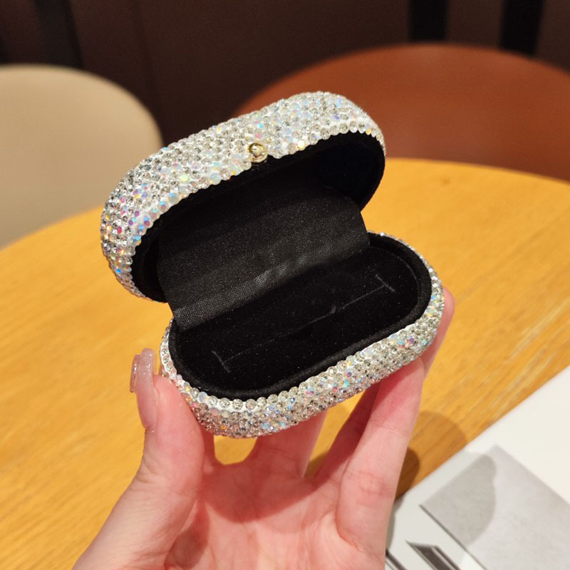 Sotiya Sparkling Rhineston Ring Box With Velour Lining-Sotiya