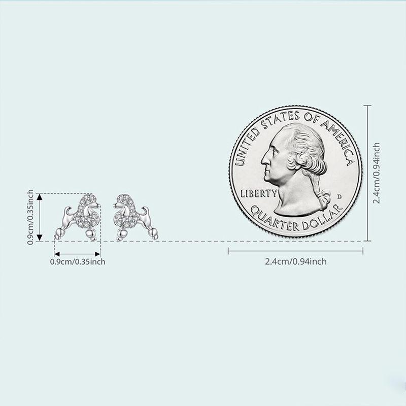 Sotiya Cute Poodle Dog Stud Earrings Sterling Silver-Sotiya