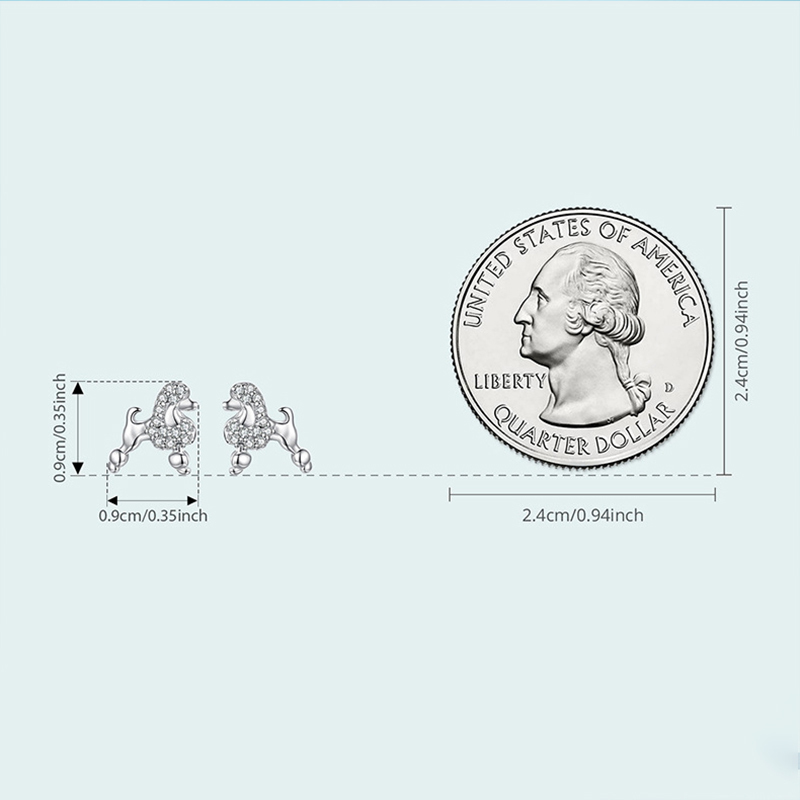 Sotiya Cute Poodle Dog Stud Earrings Sterling Silver-Sotiya