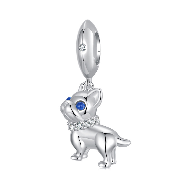 Sotiya Cute French Bulldog Dangle Charm Pendant Sterling Silver-Sotiya
