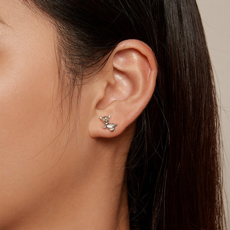 Sotiya Cute Chihuahua Dog Stud Earrings Sterling Silver-Sotiya