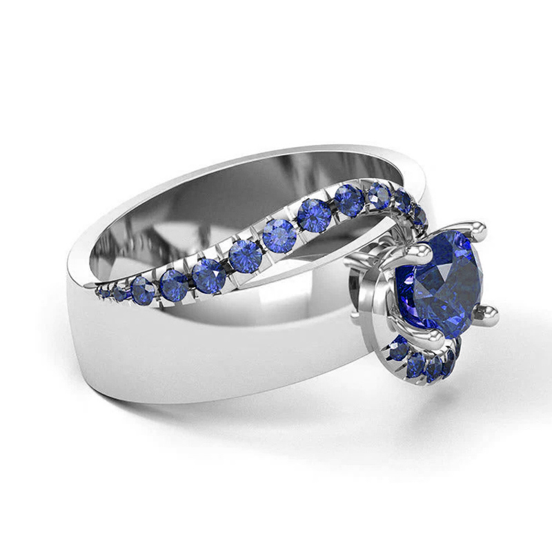 Sotiya Bypass Round Cut Cigar Coffee Engagement Ring Sterling Silver