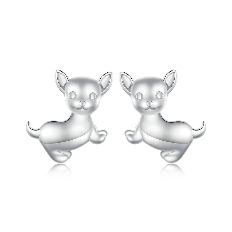Sotiya Cute Chihuahua Dog Stud Earrings Sterling Silver-Sotiya