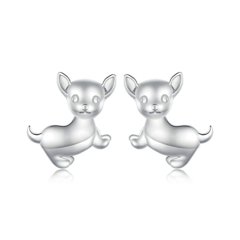 Sotiya Cute Chihuahua Dog Stud Earrings Sterling Silver-Sotiya