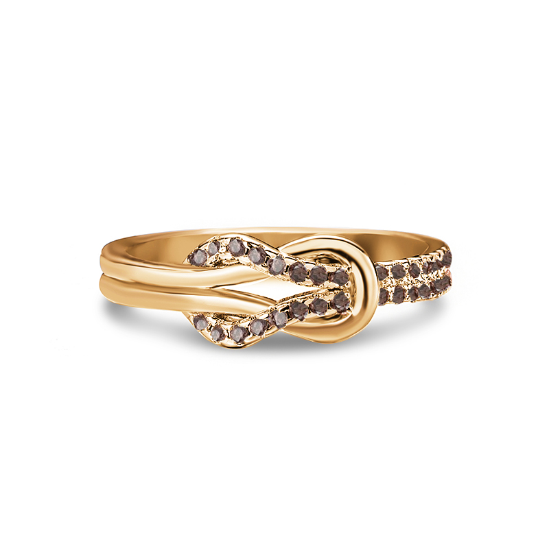 Sotiya Love Knot Coffee Women's Wedding Ring Sterling Silver