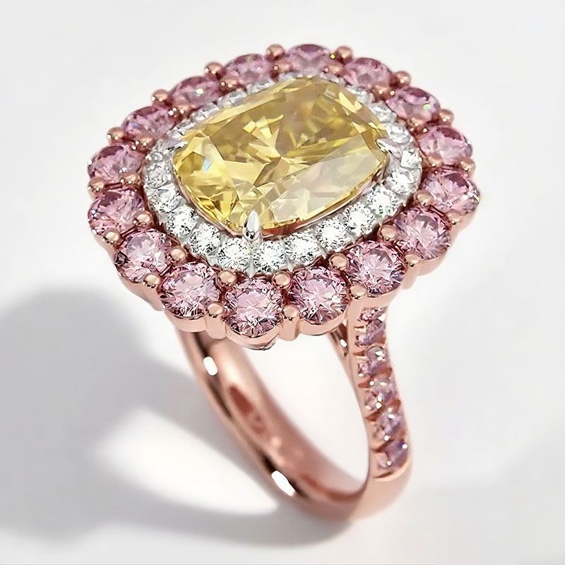 Sotiya Cathedral Cushion Cut Multi Colored Engagement Ring Sterling Silver-Sotiya