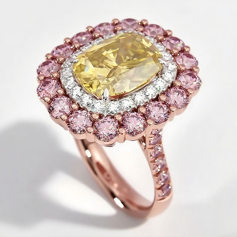 Sotiya Cathedral Cushion Cut Multi Colored Engagement Ring Sterling Silver-Sotiya