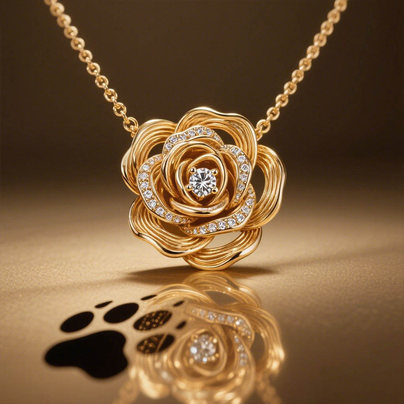 Sotiya Best Buds Hair Rose Round Cut Necklace Sterling Silver-Sotiya