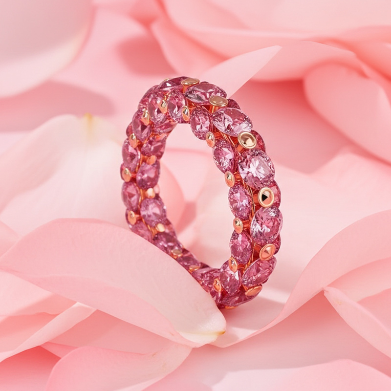 Sotiya Fully Inlaid Women's Wedding Ring Eternity Band Sterling Silver-Sotiya