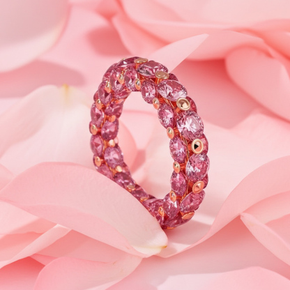 Sotiya Fully Inlaid Women's Wedding Ring Eternity Band Sterling Silver-Sotiya