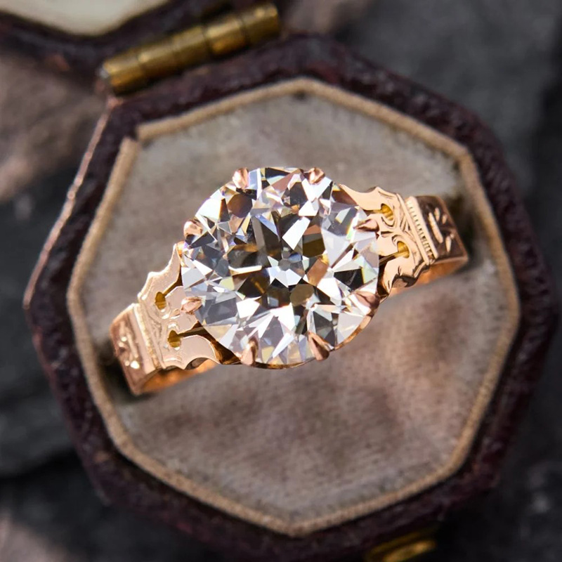 Sotiya Vintage Round Cut Victorian Engagement Ring Sterling Silver-Sotiya