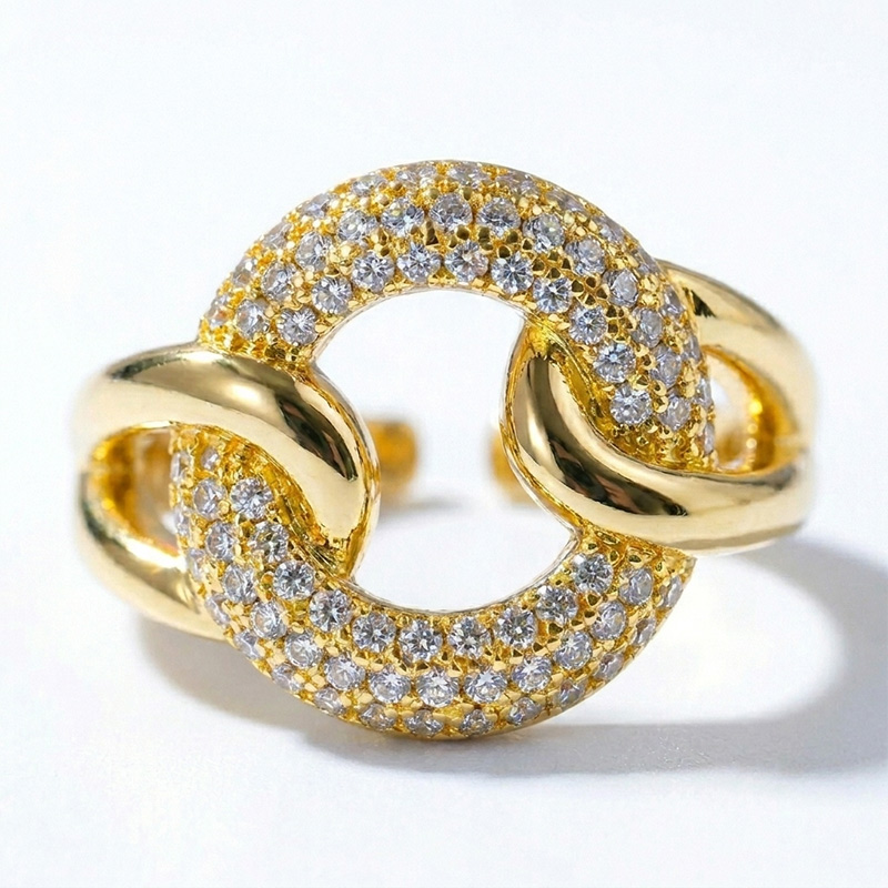 Sotiya Chain Link Open Ring 18K/White Gold Plated