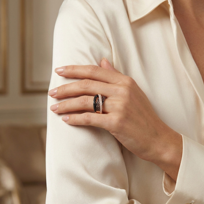 Sotiya Cross Design Round Cut Coffee Women's Wedding Ring Sterling Silver