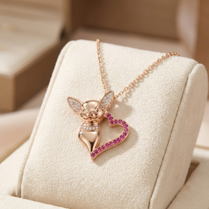 Sotiya Cute Chihuahua Dog Necklace Sterling Silver-Sotiya