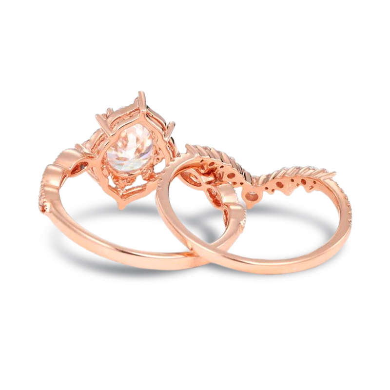 Sotiya Vintage Oval Cut Wedding Bridal Ring Set Sterling Silver-Sotiya