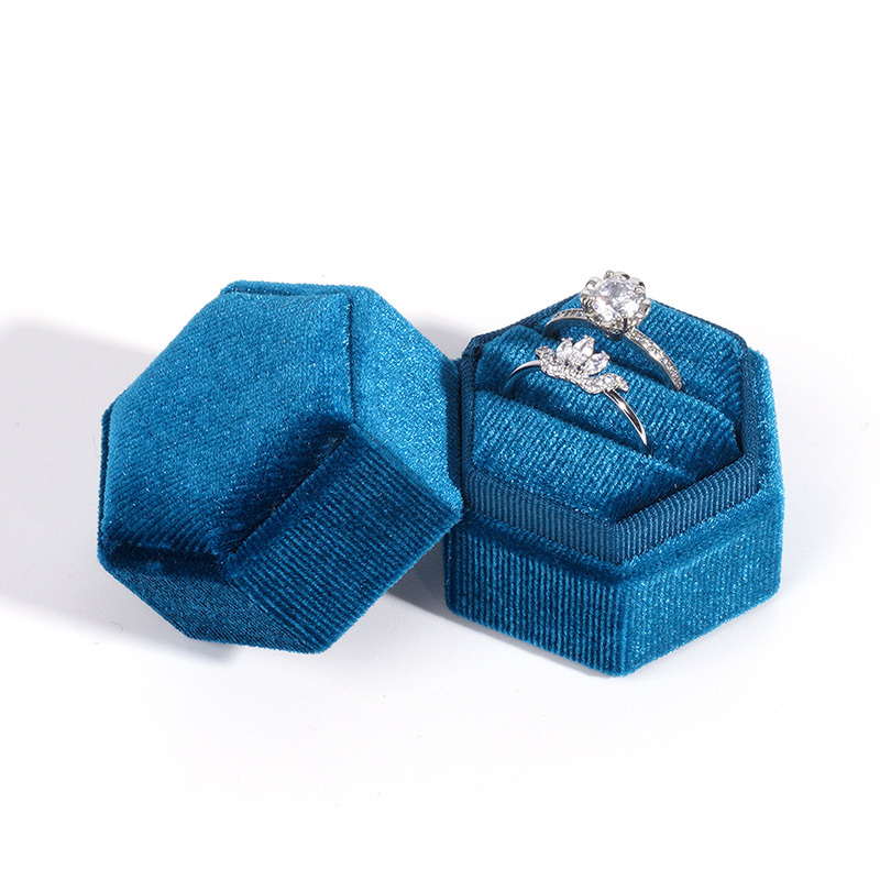 Sotiya Hexagon Velvet Ring Box-Sotiya