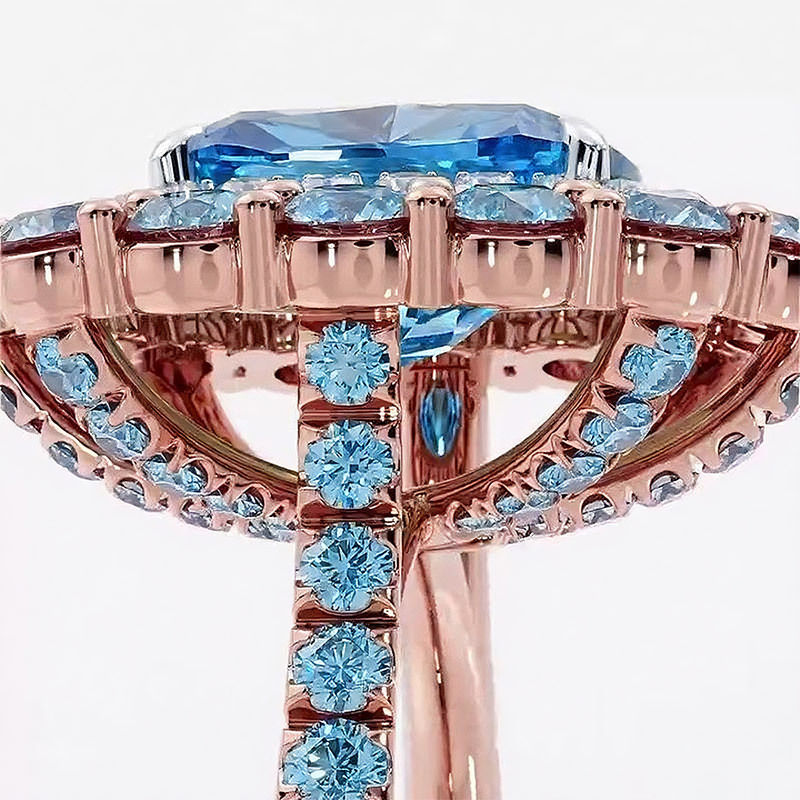 Sotiya Cathedral Double Halo Cushion Cut Engagement Ring Sterling Silver-Sotiya