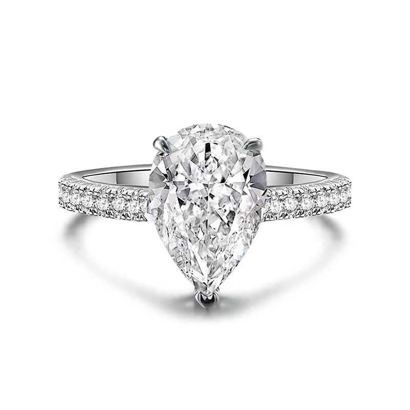 Sotiya Cathedral Pear Cut Engagement Ring High-carbon Zircon Sterling Silver-Sotiya