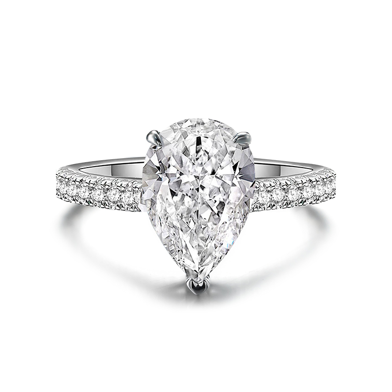 Sotiya Cathedral Pear Cut Engagement Ring High-carbon Zircon Sterling Silver-Sotiya