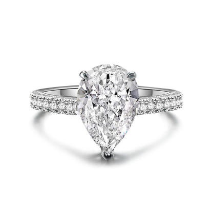 Sotiya Cathedral Pear Cut Engagement Ring High-carbon Zircon Sterling Silver-Sotiya