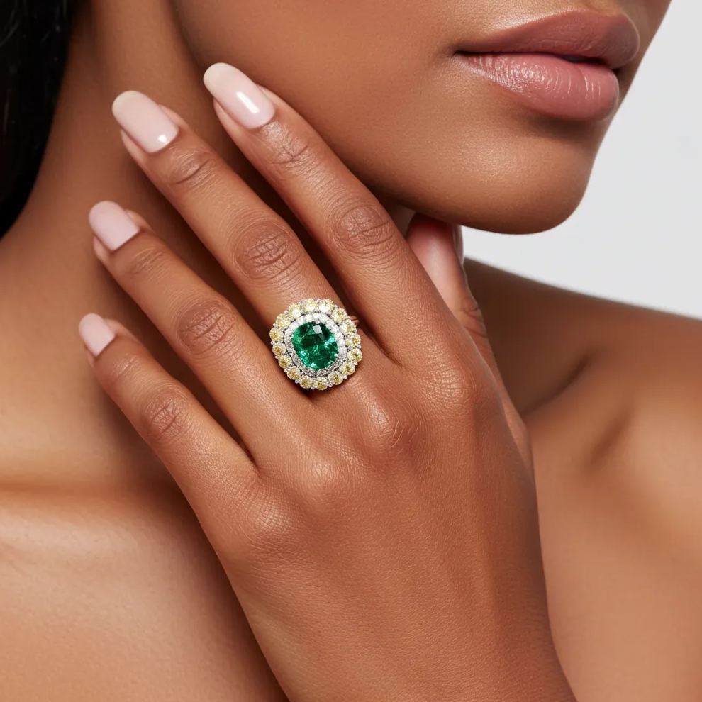 Sotiya Cathedral Double Halo Cushion Cut Engagement Ring Sterling Silver-Sotiya