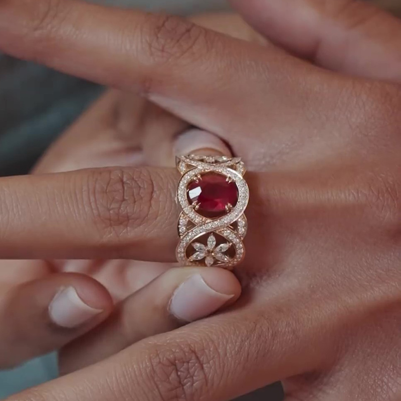 Sotiya Oval Cut Flower Engagement Ring Sterling Silver-Sotiya