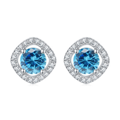 Sotiya 12 Birthstones Halo Round Cut Stud Earrings Sterling Silver-Sotiya