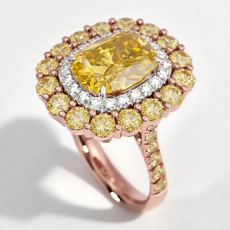 Sotiya Cathedral Double Halo Cushion Cut Engagement Ring Sterling Silver-Sotiya