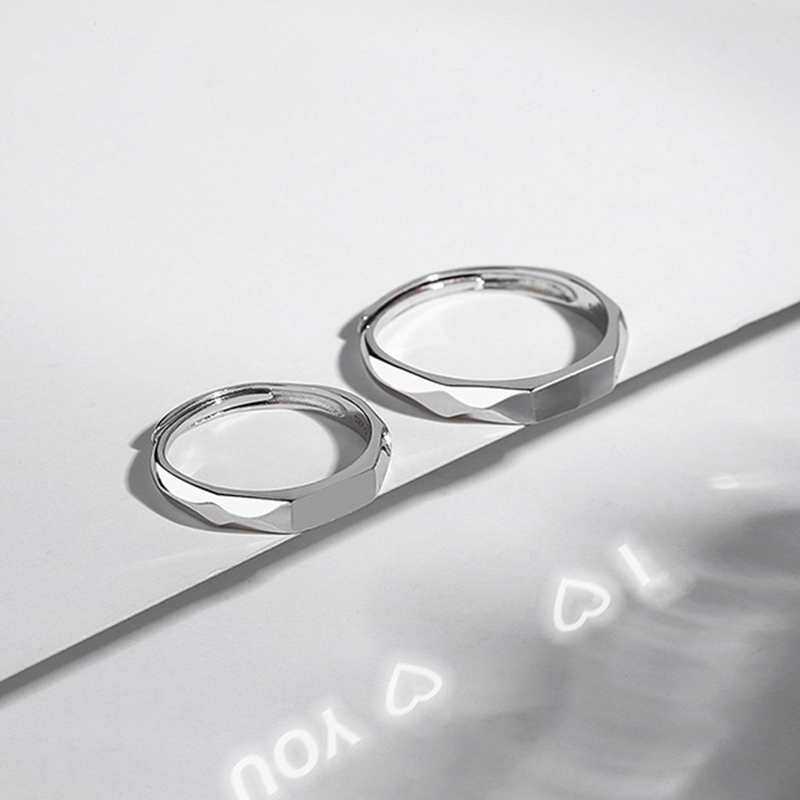 Sotiya "I Love" Secret Projection Adjustable Men's Wedding Ring Sterling Silver-Sotiya