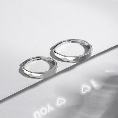 Sotiya "I Love" Secret Projection Adjustable Men's Wedding Ring Sterling Silver-Sotiya