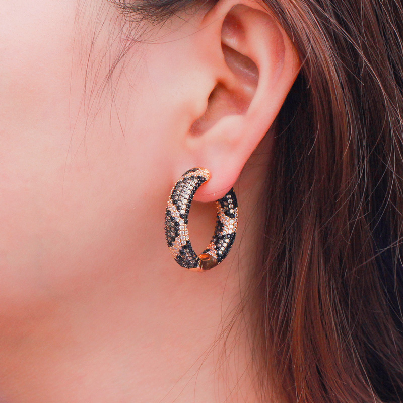 Sotiya Leopard Print Design Hoop Earrings-Sotiya