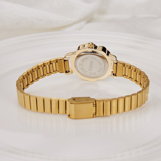 Sotiya Floral Design Case Quartz Movement Women's Gold Watch-Sotiya