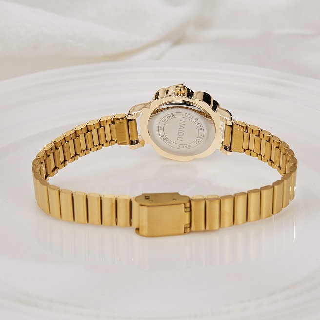 Sotiya Floral Design Case Quartz Movement Women's Gold Watch-Sotiya