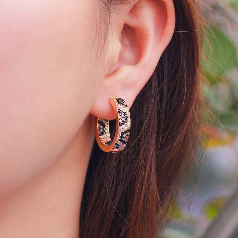 Sotiya Leopard Print Design Hoop Earrings-Sotiya