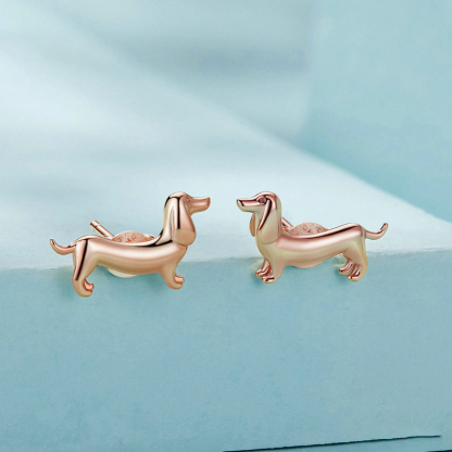 Sotiya Cute Dachshund Dog Stud Earrings Sterling Silver-Sotiya