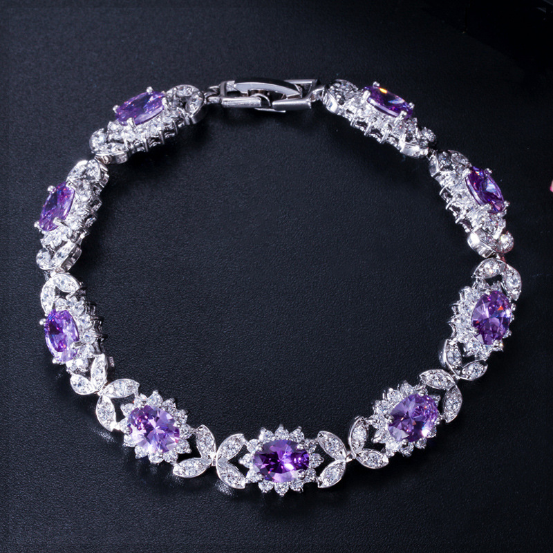 Sotiya Halo Oval Cut Tennis Bracelet-Sotiya