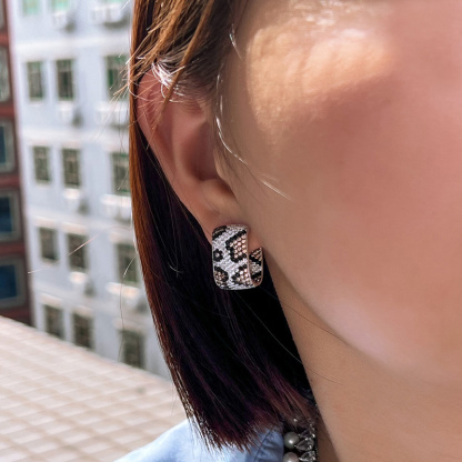 Sotiya Leopard Print Design Hoop Earrings-Sotiya