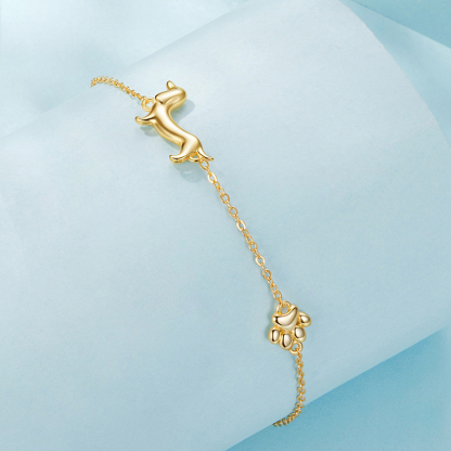 Sotiya Cute Dachshund Dog Paw Bracelet Sterling Silver-Sotiya