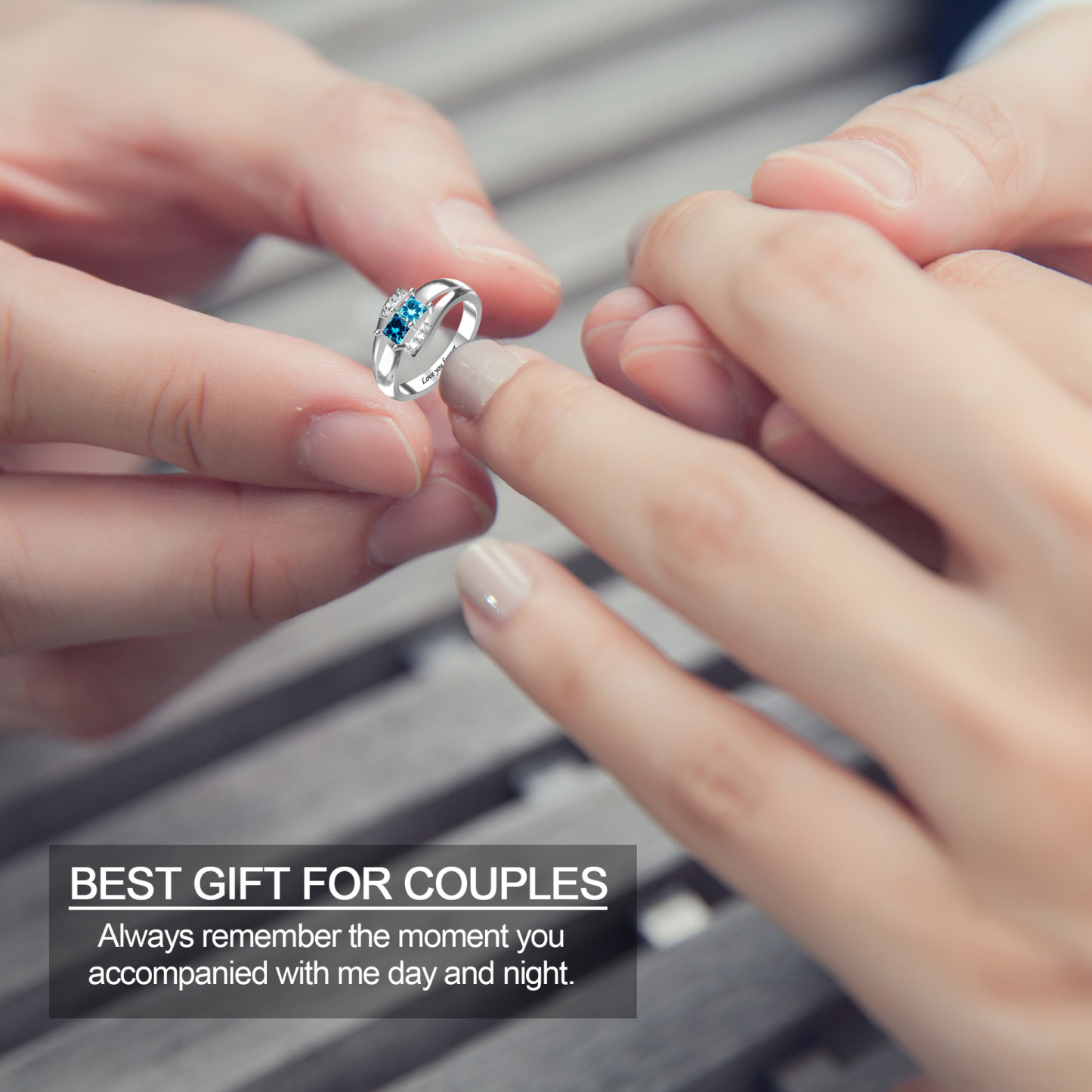 Sotiya Square Cut Custom 12 Birthstone Engagement Ring Sterling Silver-Sotiya