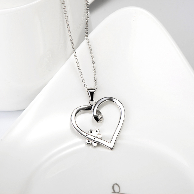 Sotiya Twist Heart with Pet Dog Cat Paw Necklace Sterling Silver-Sotiya