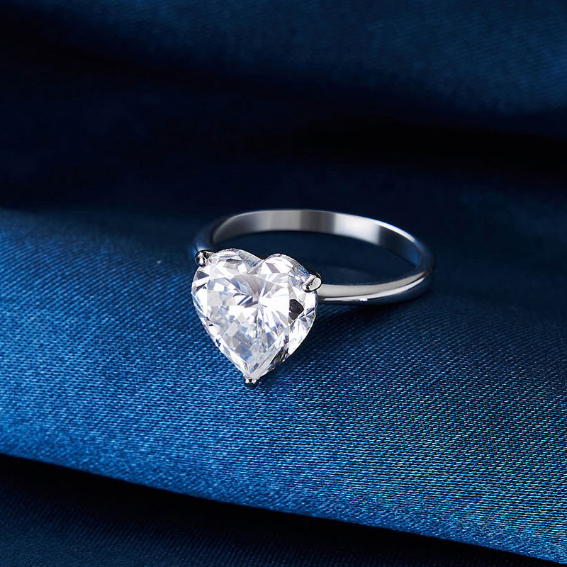 Sotiya Heart Cut Solitaire Engagement Ring Sterling Silver-Sotiya