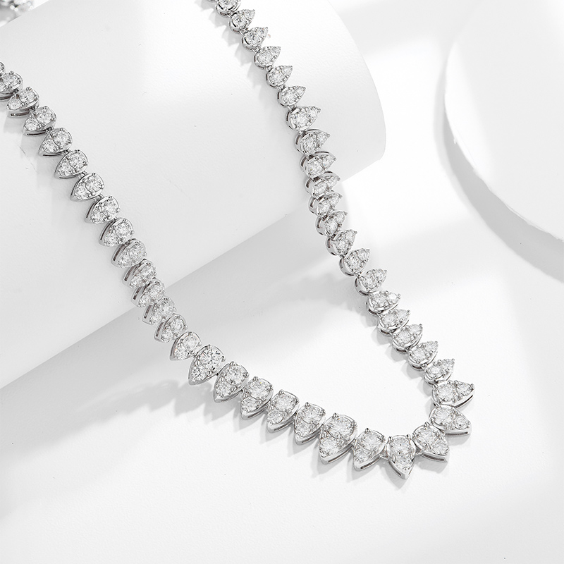 Sotiya Pear Shaped Round Cut Moissanite Necklace Sterling Silver-Sotiya