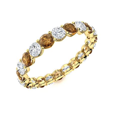 Sotiya Classic Round Cut Coffee Eternity Ring Sterling Silver-Sotiya