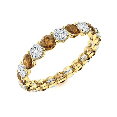 Sotiya Classic Round Cut Coffee Eternity Ring Sterling Silver-Sotiya