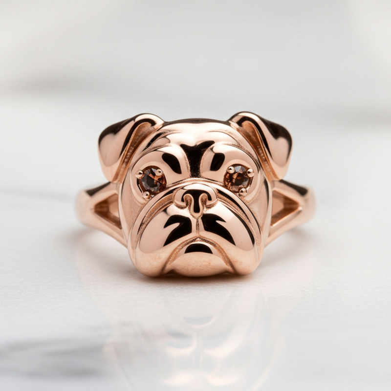Sotiya Bulldog Coffee Cocktail Ring-Sotiya