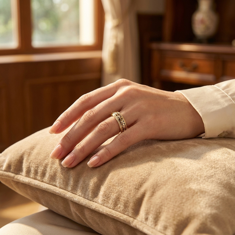 Sotiya Leopard Print Black Enamel Eternity Ring Sterling Silver-Sotiya