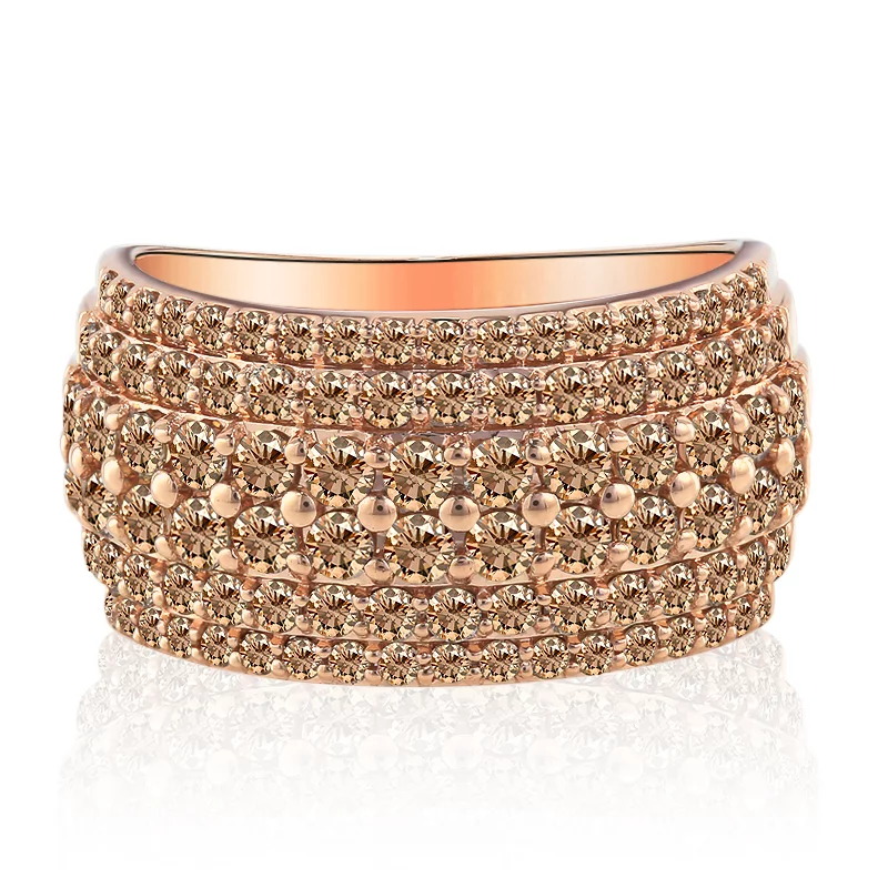 Sotiya Flower Design Coffee Cocktail Ring Sterling Silver-Sotiya