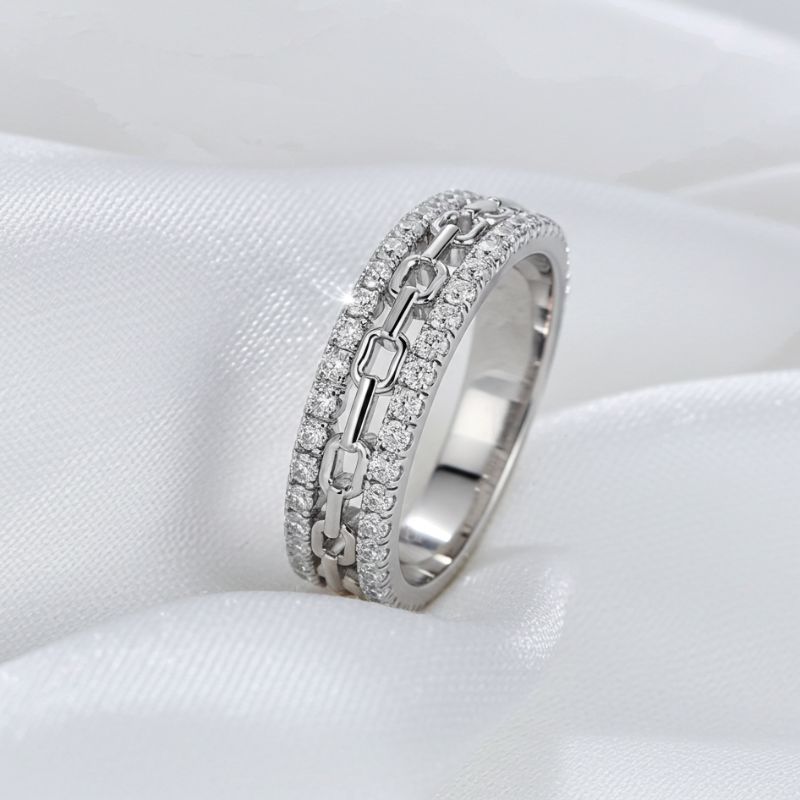 Sotiya Chain Link Unisex Wedding Ring Sterling Silver-Sotiya