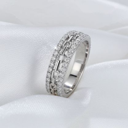 Sotiya Chain Link Unisex Wedding Ring Sterling Silver-Sotiya