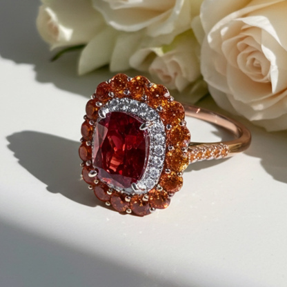 Sotiya Cathedral Double Halo Cushion Cut Engagement Ring Sterling Silver-Sotiya